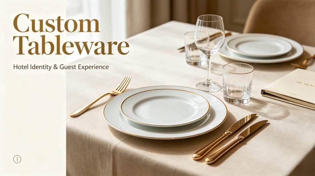 Custom luxury hotel tableware and menu books, OEM custom logo for resort and restaurant projects