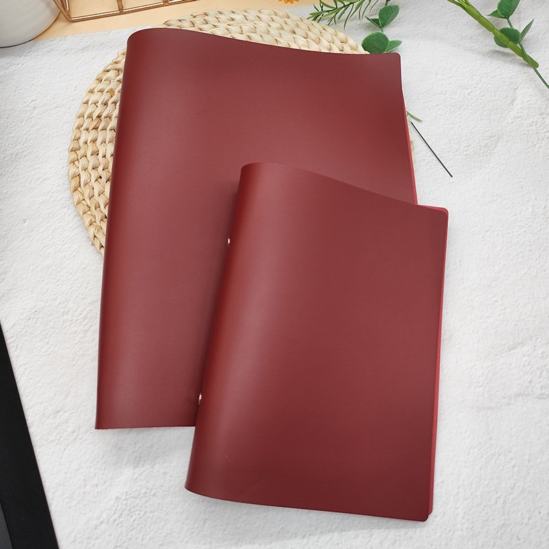 Premium leather ring binder wine list folder, reusable metal ring mechanism for swapping wine menu pages, custom logo, luxury hotel bar beverage menu cover