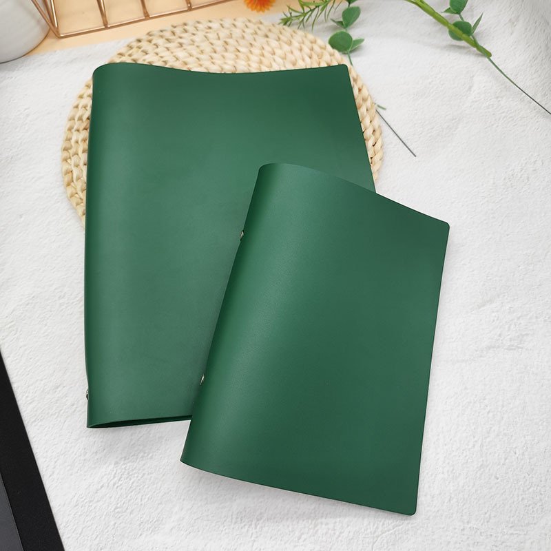 Premium leather ring binder wine list folder, reusable metal ring mechanism for swapping wine menu pages, custom logo, luxury hotel bar beverage menu cover